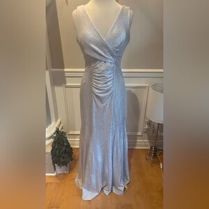 Beautiful silver color long occasional dress